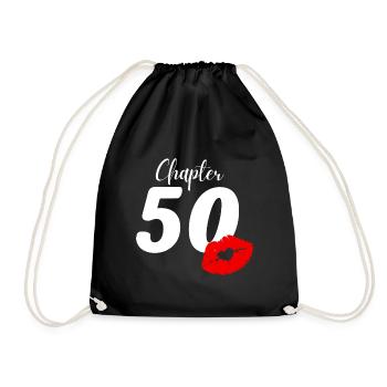 50th birthday - Drawstring Bag - black - Front