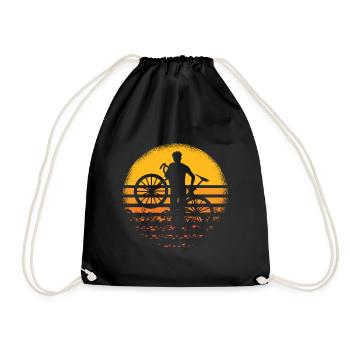 Retro Radcross Cyclocross Cyclo-cross race - Drawstring Bag - black - Front