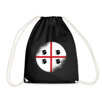 Sardinia Flag Used Look Sardinian Flag Vintage - Drawstring Bag - black - Front