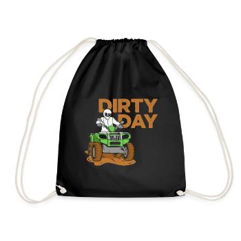 Dirty Day ATV Design für Quad-Fahrer - Turnbeutel - Schwarz - Vorne