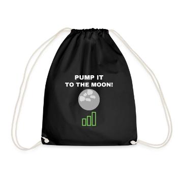 Crypto zum Mond Aktien Spruch - Turnbeutel - Schwarz - Vorne