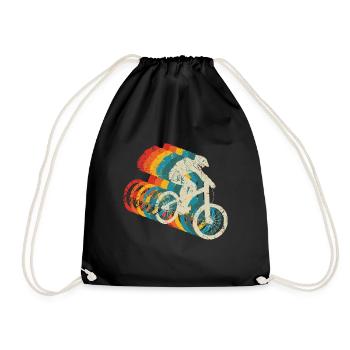 Downhill Mountain Biker MTB - Drawstring Bag - black - Front
