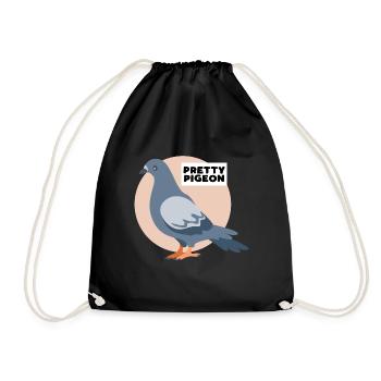Pretty pigeon Cute design for pigeon fans - Drawstring Bag - black - Front