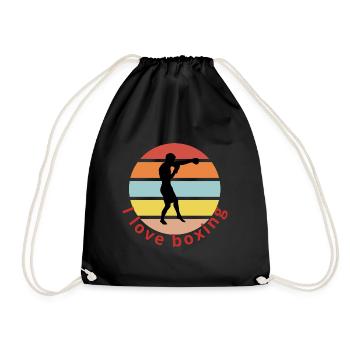 I love boxing - Drawstring Bag - black - Front