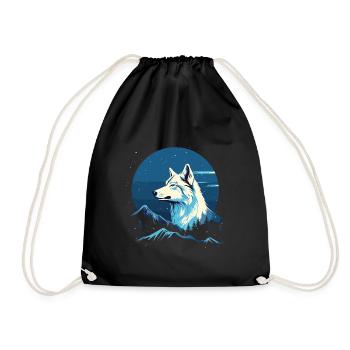 Wolf Scratch Marks Claws Wild Forest Animal Wolf's Head - Drawstring Bag - black - Front
