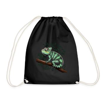 Chameleon Branch Reptiles - Drawstring Bag - black - Front