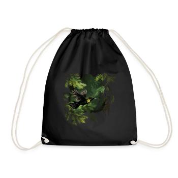 Hummingbird, Bird, Nature, Animals, Wilderness - Drawstring Bag - black - Front