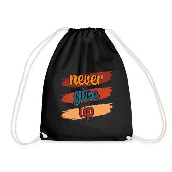 Never Give UP - Turnbeutel - Schwarz - Vorne