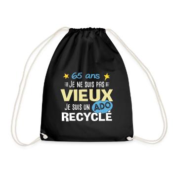 65 ans anniversaire papy fête des pères humour - Sac de sport léger - noir - Devant