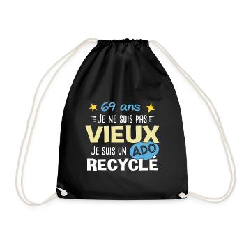 69 ans anniversaire papy fête des pères humour - Sac de sport léger - noir - Devant