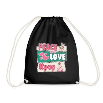 Design coréen amusant - Un incontournable pour la K-Pop - Sac de sport léger - noir - Devant
