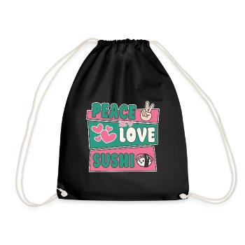 Amateur de cuisine japonaise Peace Love Sushi - Sac de sport léger - noir - Devant