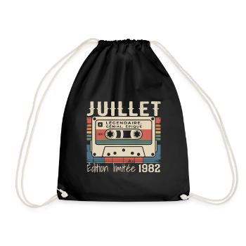 Juillet 1982 Cadeau Anniversaire Juillet 1982 - Sac de sport léger - noir - Devant