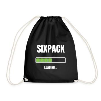 Sixpack Waschbrettbauch loading Bauchmuskeln - Turnbeutel - Schwarz - Vorne