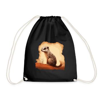 Baby Mongoose Mongoose - Drawstring Bag - black - Front