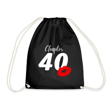 40. Geburtstag - Turnbeutel - Schwarz - Vorne