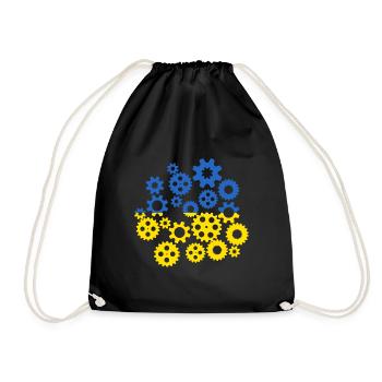 Drapeau de l’Ukraine Engrenages Drapeau ukrainien - Sac de sport léger - noir - Devant