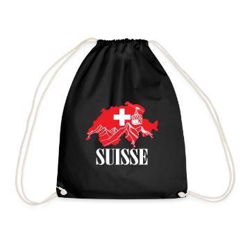 Suisse - Suisse Carte Drapeau Suisse - Sac de sport léger - noir - Devant