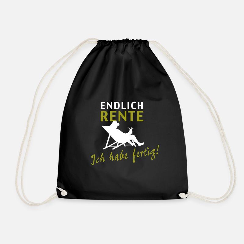 Finally retired, I'm done - Drawstring Bag - black