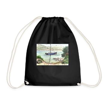 Sailboat - Drawstring Bag - black - Front