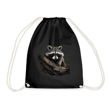 Mignon raton laveur Nature Bébé raton laveur Forêt - Sac de sport léger - noir - Devant