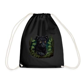 Black Baby Jaguar Wildcat Africa Wilderness - Drawstring Bag - black - Front