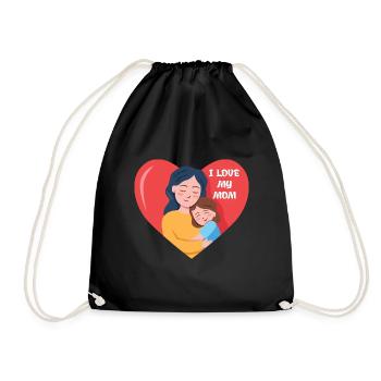 Mother's Day Love Design - Drawstring Bag - black - Front