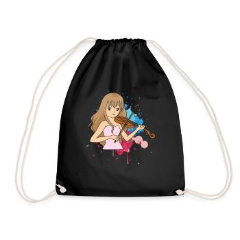 Conception de fille de violon pour violonistes d'orchestre - Sac de sport léger - noir - Devant