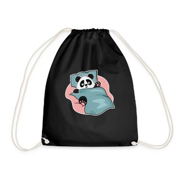 Schlafendes Panda-Design für Pandabär-Fans - Turnbeutel - Schwarz - Vorne