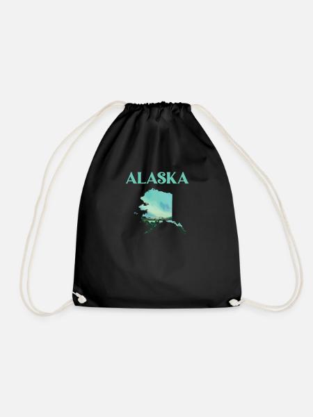 Alaska landscape design for Alaska lovers - Drawstring Bag - black