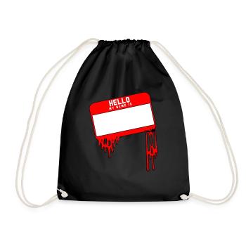 Hello My Name Is Drip Label - Drawstring Bag - black - Front
