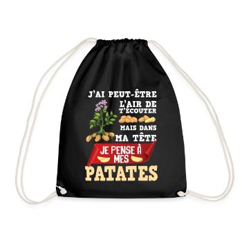 Agriculteur Patate Humour Pomme De Terre - Sac de sport léger - noir - Devant