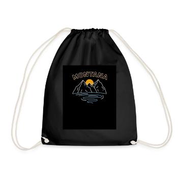 Montana Mountains Design für stolze Montaner - Turnbeutel - Schwarz - Vorne