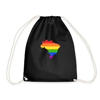 Brasilien Regenbogenflagge für LGTBQ-Brasilianer - Turnbeutel - Schwarz - Vorne