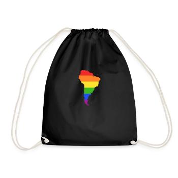 Südamerika Regenbogenflagge für LGTBQ-Amerikaner - Turnbeutel - Schwarz - Vorne