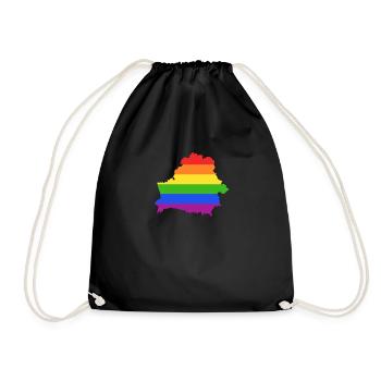 Belarus Regenbogenflagge für LGTBQ-Belarusianer - Turnbeutel - Schwarz - Vorne
