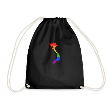 Vietnam Regenbogenflagge für LGTBQ-Vietnamesen - Turnbeutel - Schwarz - Vorne