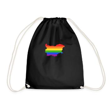 Bulgarien Regenbogenflagge für LGTBQ-Bulgaren - Turnbeutel - Schwarz - Vorne
