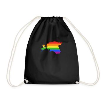 Estland Regenbogenflagge für stolze LGTBQ-Esten - Turnbeutel - Schwarz - Vorne