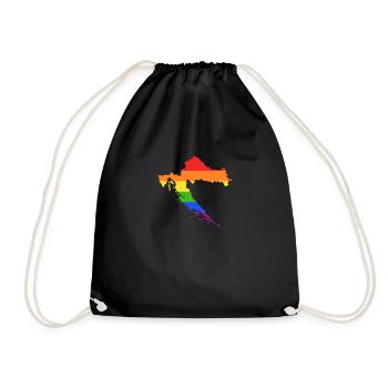 Kroatien Regenbogenflagge für stolze LGTBQ-Kroaten - Turnbeutel - Schwarz - Vorne