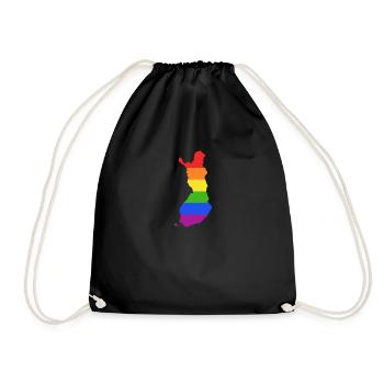 Finnland Regenbogenflagge für LGTBQ-Finnländer - Turnbeutel - Schwarz - Vorne
