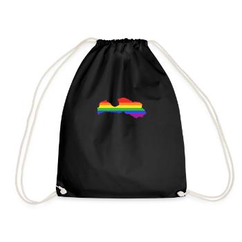 Lettland Regenbogenflagge für stolze LGTBQ Letten - Turnbeutel - Schwarz - Vorne