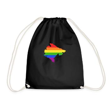 Montenegro Regenbogenflagge für LGTB Montenegriner - Turnbeutel - Schwarz - Vorne