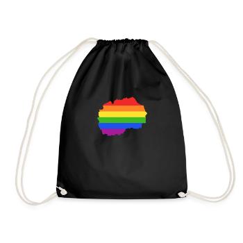 Nordmazedonien Regenbogen für LGTBQ-Mazedonier - Turnbeutel - Schwarz - Vorne