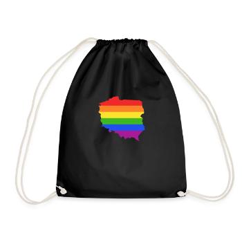 Polen Regenbogenflagge für stolze LGTBQ-Polen - Turnbeutel - Schwarz - Vorne