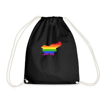 Slowenien Regenbogenflagge für LGTBQ-Slowenen - Turnbeutel - Schwarz - Vorne