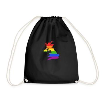 Vereinigtes Königreich Regenbogen für LGTBQ Briten - Turnbeutel - Schwarz - Vorne