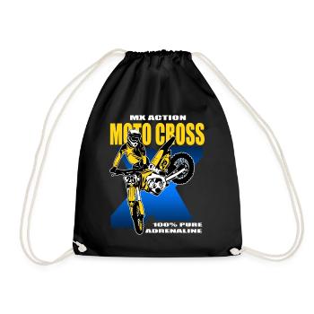 Moto Cross - Motocross - Supercross - MX - SX - Turnbeutel - Schwarz - Vorne