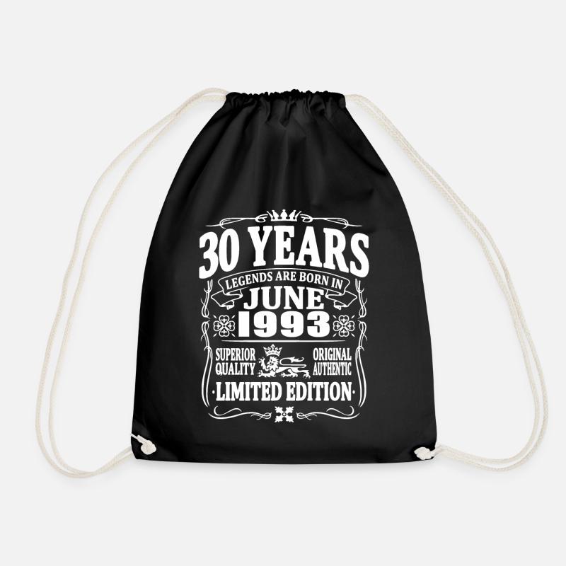 Legenden werden im Juni 1993 geboren - 30 Jahre - Turnbeutel - Schwarz