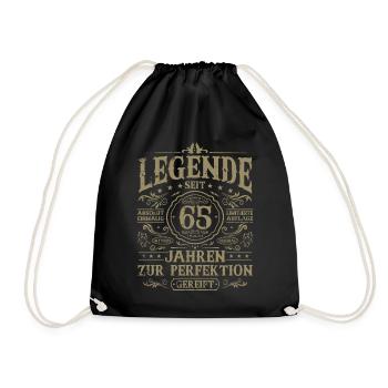65 Geburtstag Geschenk Legende seit 65 Jahren - Turnbeutel - Schwarz - Vorne